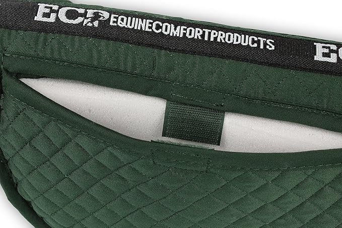 ECP Equine Comfort Products Adjustable Shock Absorbing Memory Foam Half Saddle Pad, Injury Prevention & Pressure Relief, Customizable Fit, Breathable for All Riding Styles