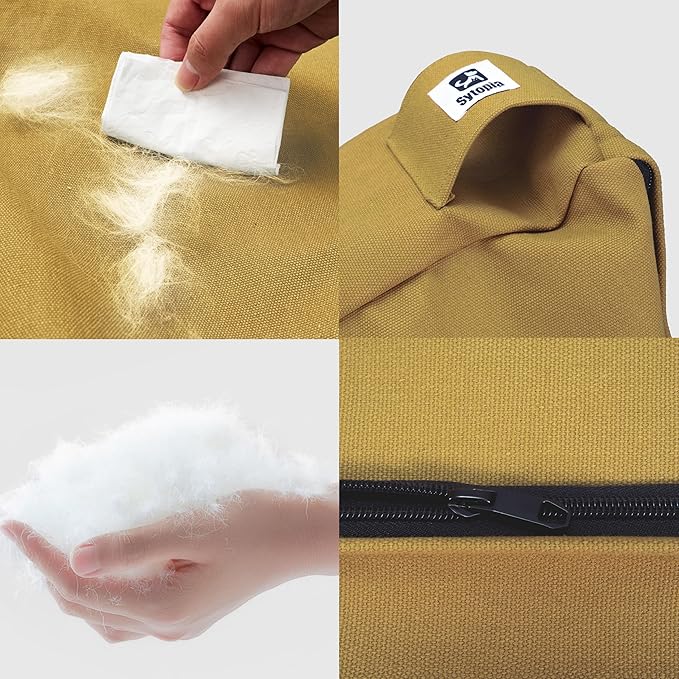 Sytopia 42-Inch Canvas Outdoor Dog Bed, Waterproof & Washable with Removable Cover, Ideal for Medium & Large Dogs, Chew-Proof Great for Indoor, Outdoor, Crate, or Patio Use (Yellow)