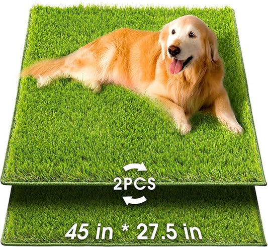 Hompet Artificial Grass for Dogs, 45"x27.5", Professional Dog Grass Mat, Easy to Clean with Drainage Holes, Potty Training Pad and Replacement Fake Grass Turf, Outdoor Rug Patio Lawn Decoration