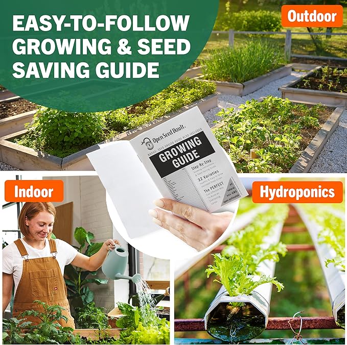 Open Seed Vault Variety Pack Bundle (44 Varieties) Herb Garden Seeds - Gardening Seed Starter Kit, Survival Gear Food, Gardening Gifts, Emergency Supplies - Premium, High Yield Produce
