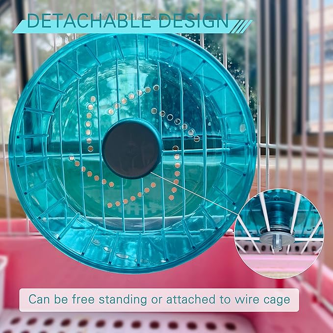 Petest Hamster Exercise Wheel, Silent Spinner Hamster Running Wheels, Diameter 8.3 inch, Green