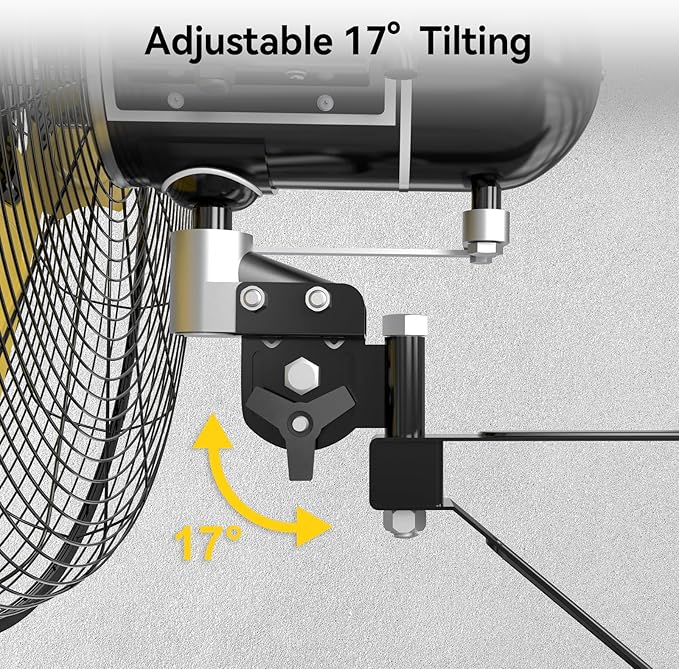 8800 CFM 24" Outdoor Commercial Wall Fan Oscillating, IP44 Waterproof Wall Mount Fan, Heavy Duty, 3 Speed, Adjustable Tilt for Factory, Warehouse, Garage, ETL Listed