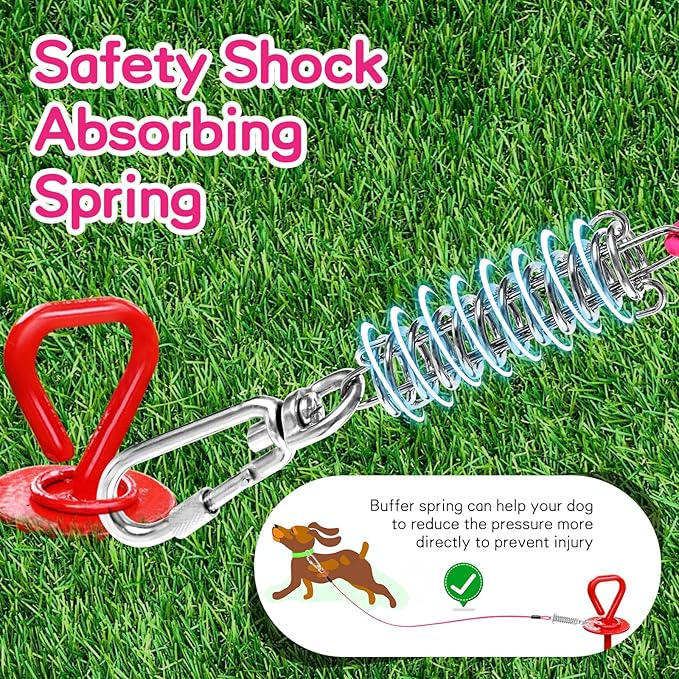 Heavy Duty Dog Tie Out Run Cable - 50 ft Long Leash with Durable Carabiner, Chew Proof for Large Dogs & Yard Use