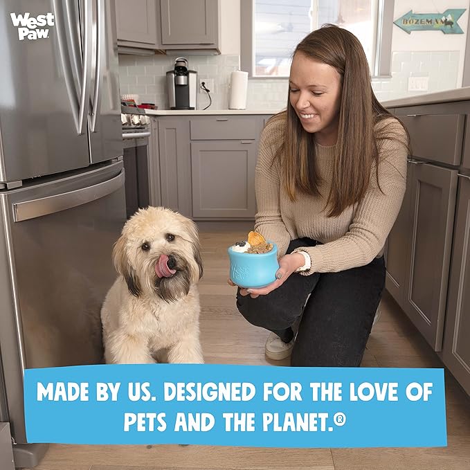 WEST PAW Zogoflex Toppl Treat Dispensing Dog Toy Puzzle – Interactive Chew Toys for Dogs – Dog Toy for Moderate Chewers, Fetch, Catch – Holds Kibble, Treats, X-Large, Tangerine