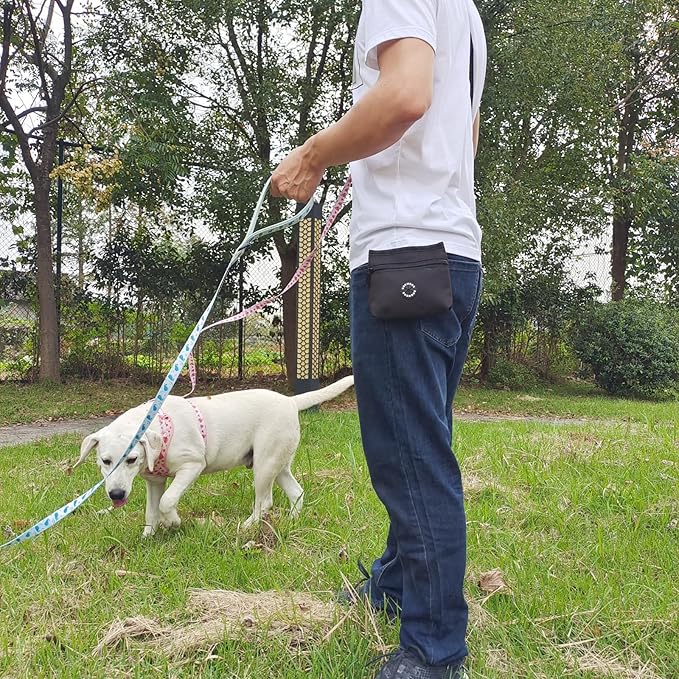 COOWONE Dog Treat Pouch with Pet Training Clicker, Detachable Dog Puppy Training Treat Bag, 900D Oxford Cloth Magnetic Closure Small Dog Poop Bag Holder for Travel or Outdoor Use