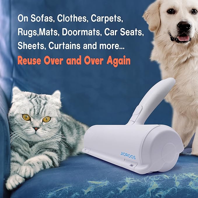 Pet Hair Remover - Reusable Cat and Dog Hair Remover for Furniture, Couch, Carpet, Clothes, Car Seats or Bedding - Portable Lint Rollers, Self-Cleaning Base Dog and Cat Fur Removal Tool