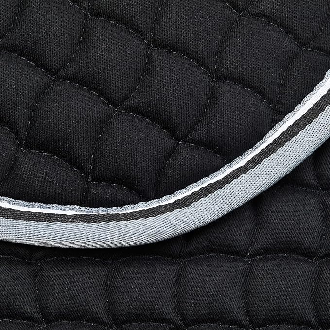 HORZE Adepto Padded All Purpose Quilted Equestrian Saddle Pad for Horses with Two-Tone Trim