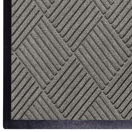 M+A Matting WaterHog Diamond | Commercial-Grade Entrance Mat with Rubber Border – Indoor/Outdoor, Quick Drying, Stain Resistant Door Mat (Grey, 4' x 8')