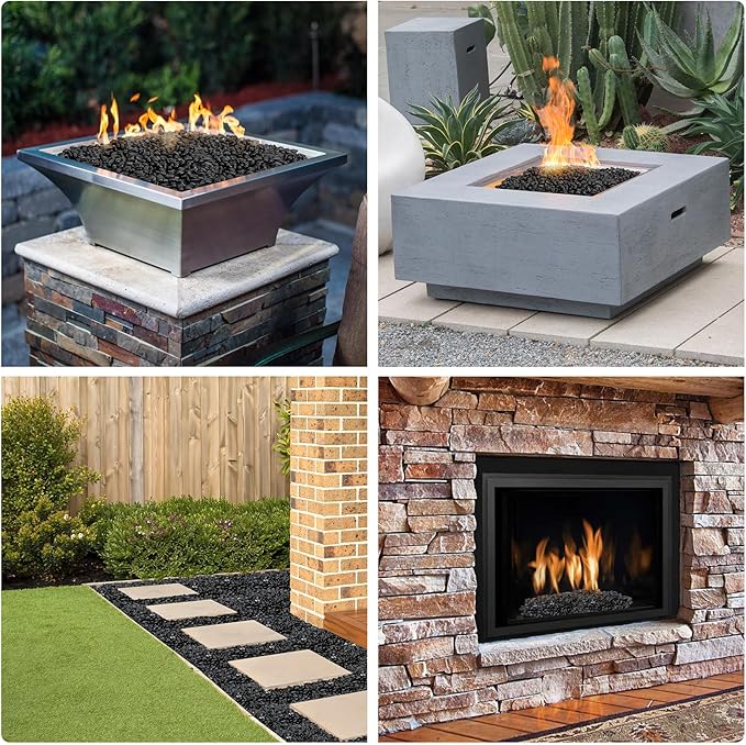 Mr. Fireglass Black Polished Pebbles, 3/8" Aquarium Rocks Natural Decorative River Rocks Gravel for Indoor Plants,Vases, Landscaping, Succulents and Home Decor (2-lb Bag)