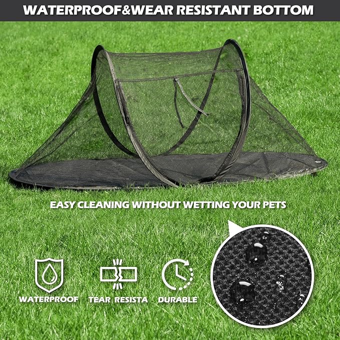 Cat Tent Outdoor, Pet Enclosure Tent Suitable for Cats and Small Animals, Indoor Playpen Portable Exercise Tent with Carry Bag（Black）