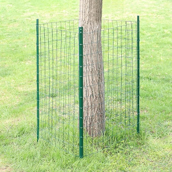 Green PVC Coated Welded Wire Fence 36 Inch x 25 Foot, 2 Inch x 3 Inch 16GA, Garden Border Fencing Roll Vinyl Coating Metal Wire Mesh for Yard Vegetable Plant Protection Poultry Netting