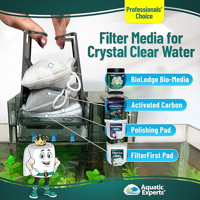 Aquatic Experts Aquarium Filter Floss for Fish Tank Filters - FilterFirst Aquarium Filter Pad - Media Roll for Crystal Clear Water, 3/4" - 1" Thick (24 Inch Wide, 72 Inch Long)