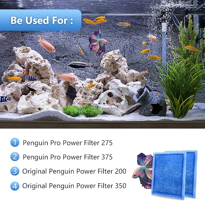 24 Pack Aquarium Rite-Size C Filter Cartridges Compatible with PRO Power Filters 275/375,Power Filters 200/350