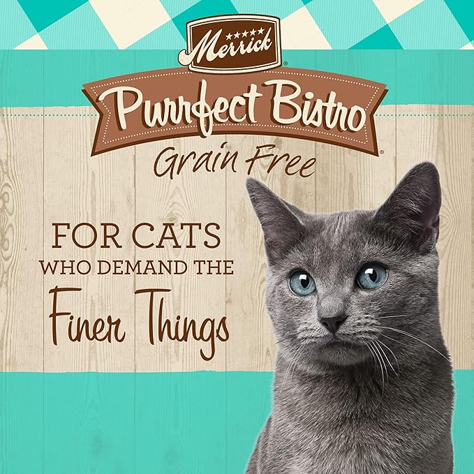 Merrick Purrfect Bistro Grain Free Natural Dry Cat Food For Adult Cats, Real Salmon And Sweet Potato Recipe - 7 lb. Bag
