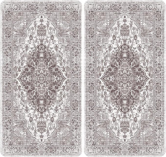 nunubaby Washable Pee Pads for Dogs, Stylish, Non-Slip and Leak-Proof Pee Pads. Reusable Potty Pads for Dogs for Crates and Floors.(Brown/Geo, 24" x48")