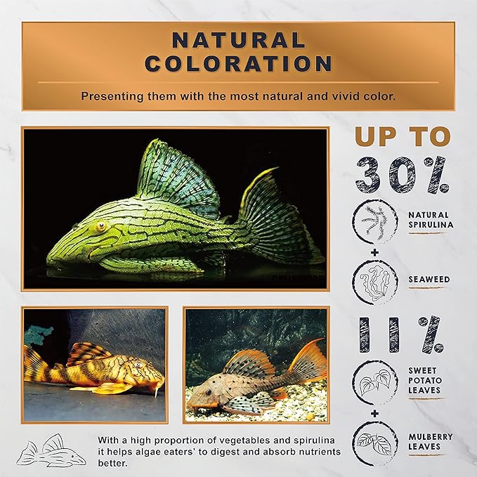 Ultra Fresh Algae Wafers Pleco Food, Spirulina & Algae, Sword Prawns, Balanced Diet, Color Enhancing, All Natural Ingredients, for Algae Eaters, Bottom Feeders, Vegetables Shrimp Pie, 5.11oz