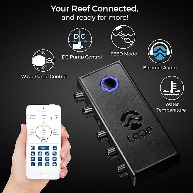 CURRENT USA 36-48" Inch Orbit Marine IC Loop LED Saltwater Reef Marine Aquarium Light with Bluetooth App Control | Wireless Lighting & eFlux Wave Pump Control for Fish Tank (4206)