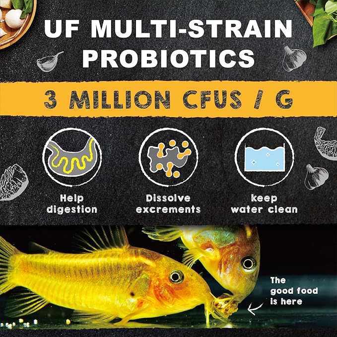Ultra Fresh Bottom Feeder Fish Food, Sword Prawns, Natural Protein, Balanced Diet, for Catfish, Corydoras, Loaches, Tropical Shrimp Pie 4.94 Ounces