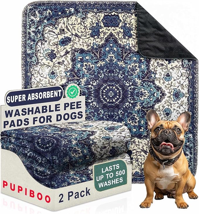 Washable Pee Pads for Dogs - Super Absorbent Reusable Puppy Training Pads - 100% Waterproof, Leak-Proof & Non-Slip Whelping Pads for Pet Housebreaking
