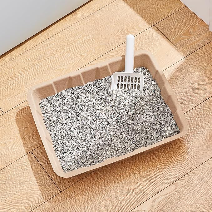 Vealind Disposable Cat Litter Boxes, Cardboard Cats Litter Tray Cat Travel Toilet Litter Pan Liners Cats and Small Animals Leakproof Litter Box (5 Pack)
