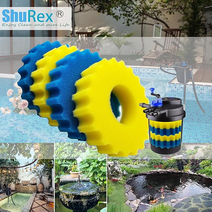 Replacement Sponge Filter Media Pads for VIVOHOME 1580/1840GPH Biological Pond Filter, Compatible with 1580/1840GPH/CPF-2500/ CPF-3500 Pressure Koi Fish Pond Filter