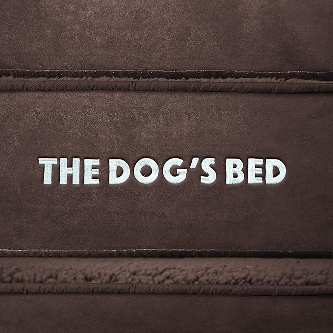 The Dog’s Bed Orthopedic Dog Bed Medium Brown Plush 25.5x20, Premium Memory Foam, Pain Relief: Arthritis, Hip & Elbow Dysplasia, Post Surgery, Lameness, Veterinary Approved, Waterproof Washable Cover