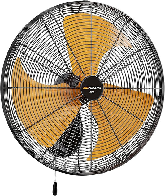 Oscillating High Velocity Wall Mount Fan, Industrial Heavy Duty Metal Wall Fans, 3 Speeds, Adjustable Tilt, Quiet Operation Commercial Shop Fan for Garage (18 Inch - Indoor)
