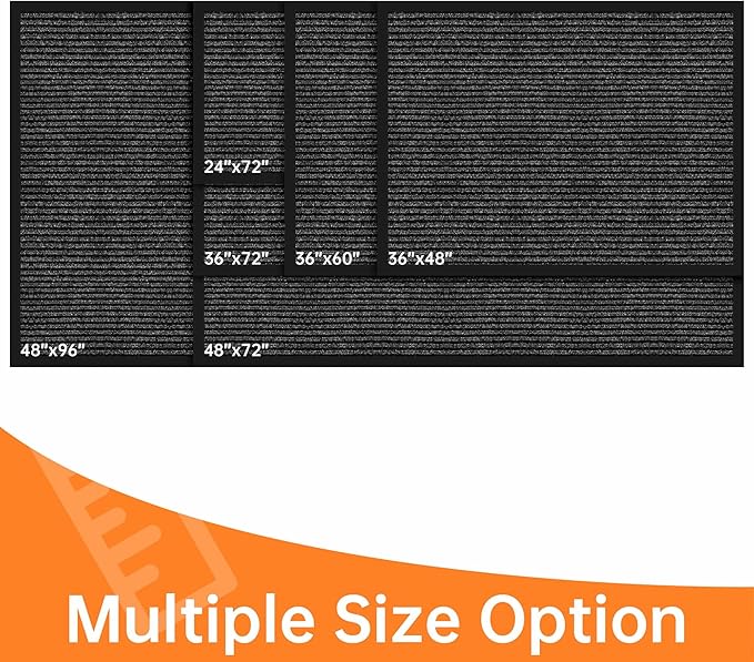 Front Door Mat, 4'x8' Indoor Outdoor Door Mat, Commercial Industrial Entrance Doormat, Heavy Duty Welcome Mat, Rubber Backing Non Slip Doormat for Entryway