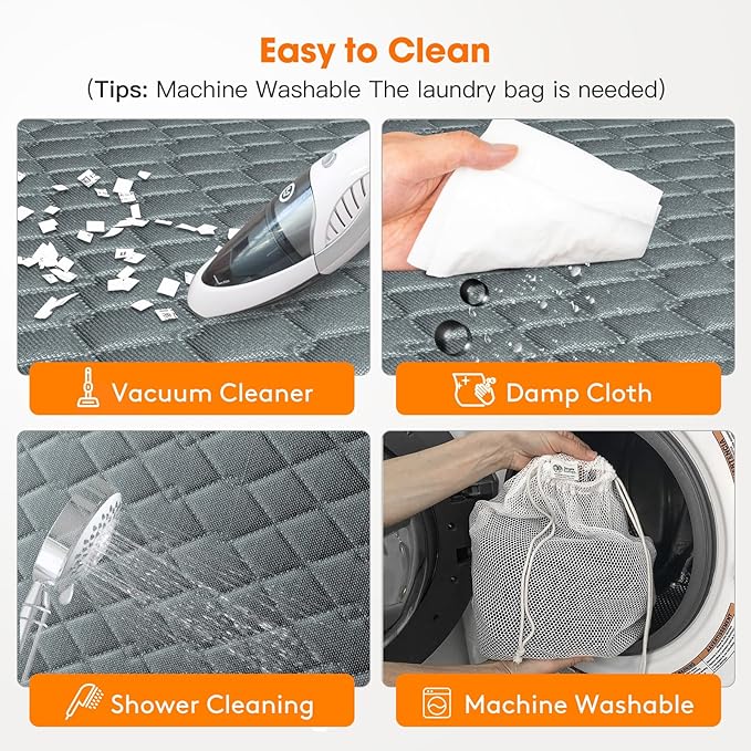 MIXJOY Back Seat Extender - Hard Bottom Dog Car Seat Cover, Waterproof & Foldable Dog Hammock for Car Travel, Grey