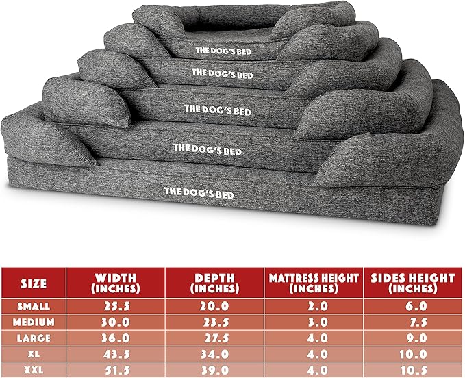 The Dog’s Bed, XXL Grey Linen 51.5x39, Memory Foam, Pain Relief: Arthritis, Hip & Elbow Dysplasia, Post Surgery, Lameness, Supportive, Calming, Waterproof Washable Cover, Veterinary Approved