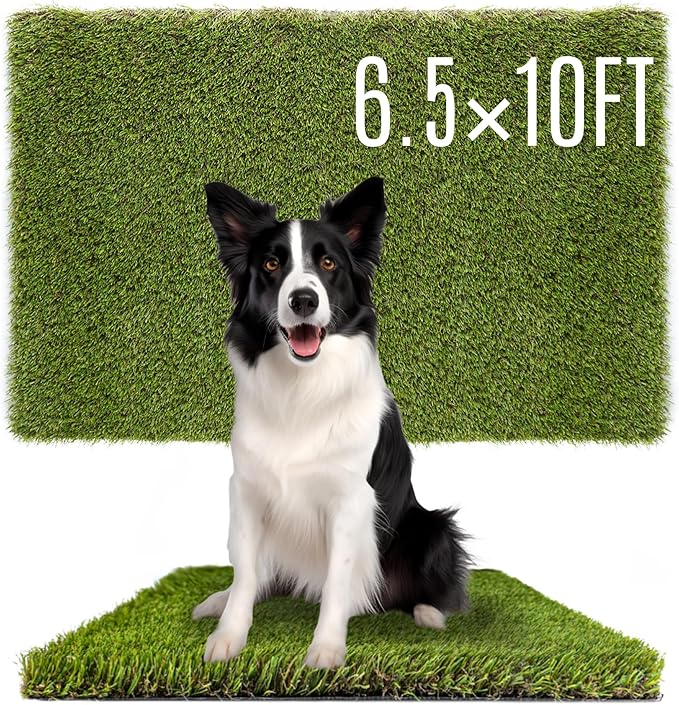Dog Grass Pads 6.5 x 10 FT Artificial Grass Pee Pads for Dogs Potty Fake Grass Rug Turf Mat for Dogs Training Indoor Outdoor Garden Lawn Artificial Grass Rug