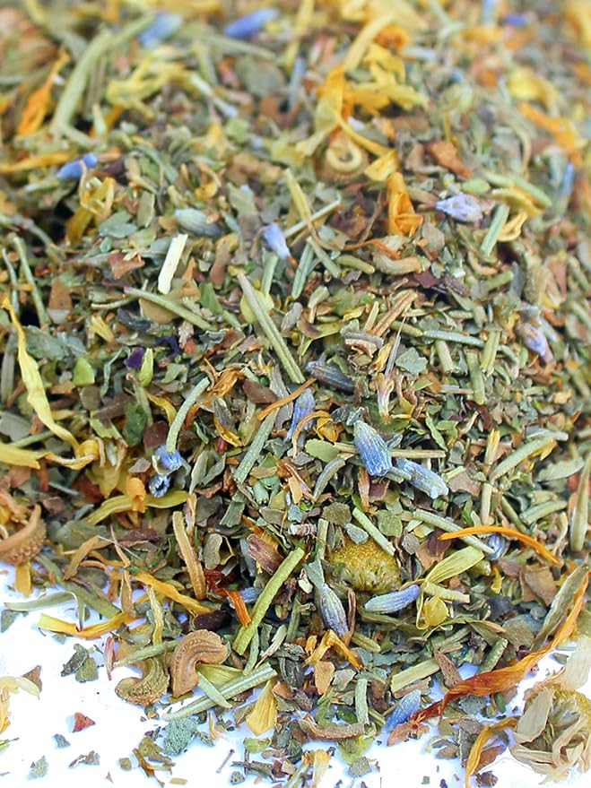 Pampered Chicken Mama Floral Nesting Herbs for Chickens (16 Ounces/1 Pound) | Relaxation Blend for Chick Brooder Box, Chicken Coop Bedding | Scent of Spring