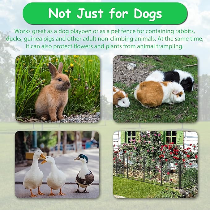 Dog Playpen, Outdoor Dog Fence, 24 Panels, 40" H Dog Pen for Medium/Small Dogs, Heavy Duty Metal Pet Fence with Gate, Portable Dog Fence for RV Camping and Yard (Black)