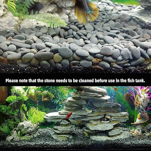 45LB River Rocks,Mexican Beach Pebbles for Plants,Potting,Garden Landscape Stone Paving Stone Grey 1Inch…