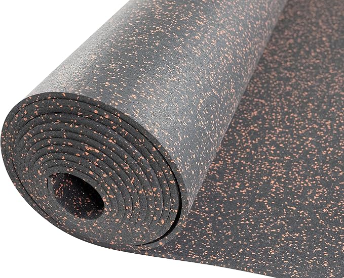 Playsafer Genaflex Rubber Gym Floor Mat, Heavy Duty Commercial Protective Gym Flooring Roll - 8mm Thick (4' X 6', 15% Red)