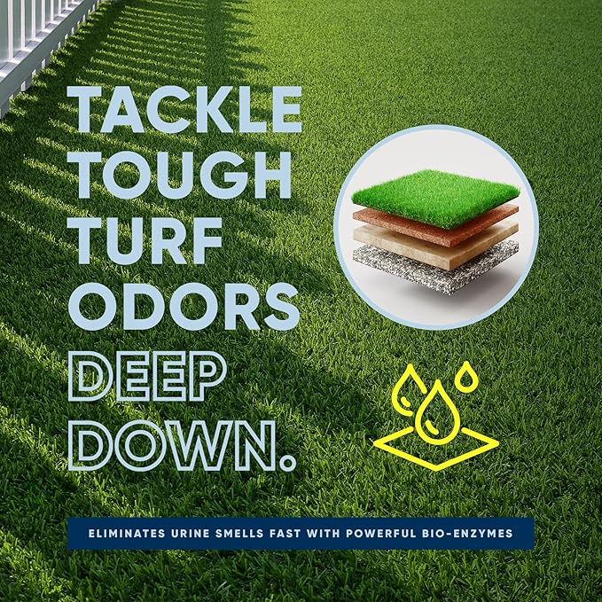 Eco Strong Outdoor Odor Eliminator Outside Dog Urine Enzyme Cleaner Powerful Pet, Cat, Animal Scent Deodorizer | Professional Strength for Yard, Turf, Kennels, Patios, Decks (128 oz W Sprayer)