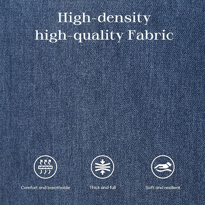 Ottoman with Storage, 48.8" Fabric Storage Ottoman Bench with Hinge, Bedroom Bench, Upholstered Benches with Seating for Living Room, Entryway (Dark Blue)