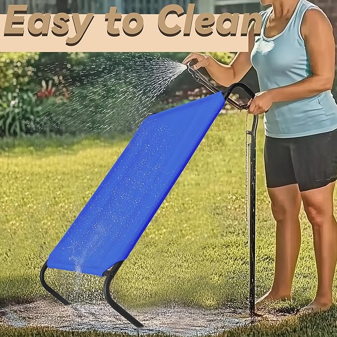 PHYEX Elevated Dog Bed for Large Dogs, Raised Dog Bed with Breathable Mesh, Dog Cot Bed with Sturdy Steel Frame for Indoor & Outdoor Use, Non Slip, Easy to Clean, 50.5 Inches, Blue