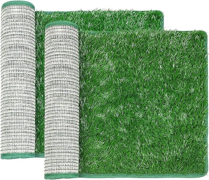 LOOBANI Dog Grass Pee Pads, Artificial Dog Grass Pads for Potty Tray, Fake Grass for Dogs to Pee On, Outdoor Indoor Pee Grass for Dog Potty (18.1*28.1 inch)