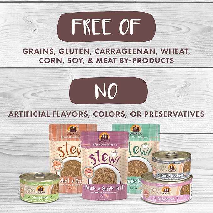 Weruva Classic Cat Stews, Stick A Spork in It with Duck & Salmon in Gravy, 3oz Pouch (Pack of 12)