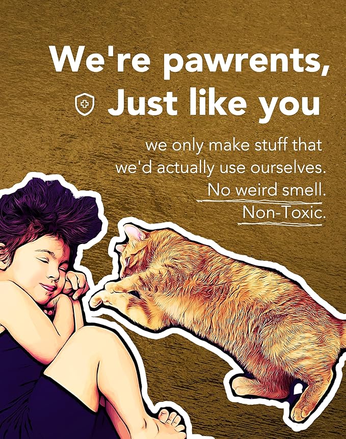 Lukamoo® Cute Cat Litter Mat (30’’x20’’), Large/L, for Kitty Litter & Cute Cat Litter Box, Litter Trapping Mat (Grey Tabby)