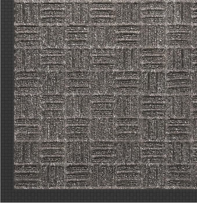 Indoor/Outdoor Hose-Wash Embossed Design Non-Slip Rubber 18" x 30" Modern Entryway Mat for Entryway, Patio, Backyard, Garage, 18" x 30", Charcoal