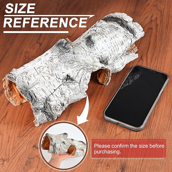 Reptile Hide Caves Simulation Tree Hideout, Hideout Shelter Sleep Cave is Decorated for Arboreal Reptile, Snake, Leopard Gecko, Lizard, Salamander, Hermit Crab Aquarium