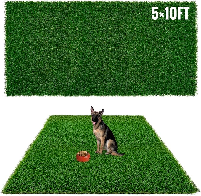 Fake Grass for Dogs to Pee on, Artificial Grass for Dogs , Dog Pee Pads Extra Large, Outdoor Grass Mats, Washable, 5x10FT Puppy Potty Training Rug, Strong Permeability, Washable