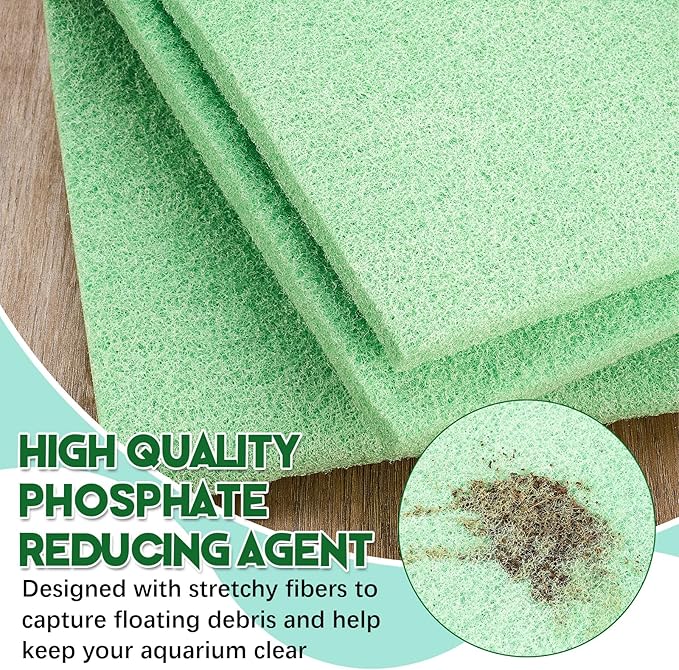 Treela 10 x 18 Inch Phosphate Reducer Filter Pad Fish Tank Filter Pads Phosphate Remover Aquarium Cut to Fit for Aquariums and Pond Reducing Infused Media