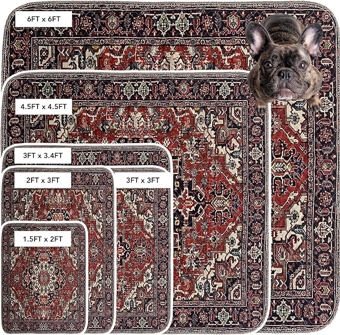 Washable Pee Pads for Dogs - XXL (1 Pack) 6 FT X 6 FT Super Absorbent Reusable Puppy Training Pads - 100% Waterproof, Leak-Proof & Non-Slip Whelping Pads for Pet Housebreaking