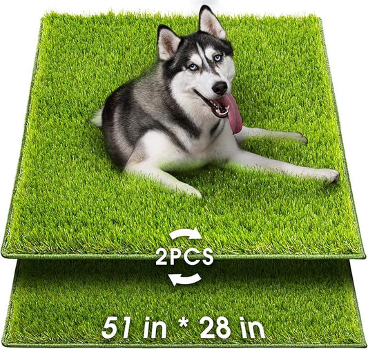 Hompet Artificial Grass for Dogs, 51"x28", Professional Dog Grass Mat, Easy to Clean with Drainage Holes, Potty Training Pad and Replacement Fake Grass Turf, Outdoor Rug Patio Lawn Decoration