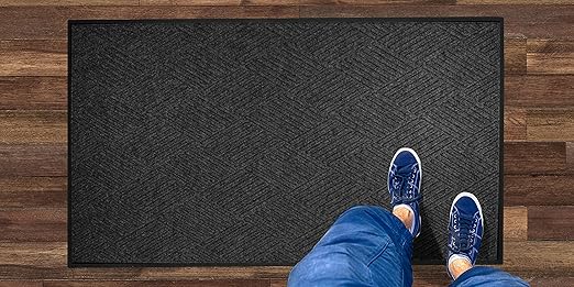 WaterHog Diamond | Commercial-Grade Entrance Mat with Rubber Border – Indoor/Outdoor, Quick Drying, Stain Resistant Door Mat (Charcoal, 3' x 5')