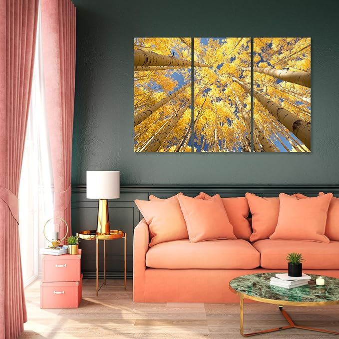 Nature Wall Art Prints - Ocean Forest Mountain Lake Canvas Landscapes - Small to Extra Large Living Room Bedroom Kitchen Bathroom Décor (Reaching for the Sky, 39L" x 59W" - 3 Panels)