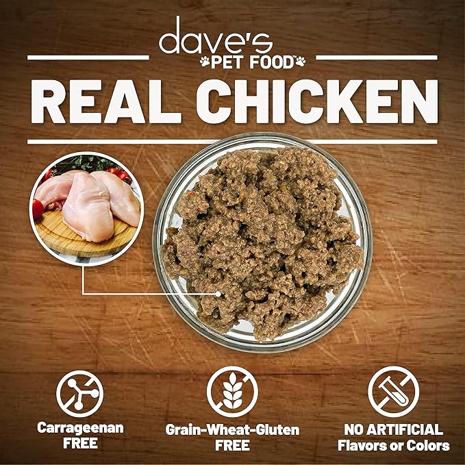Dave's Pet Food Grain Free Wet Canned Cat Food Pate(Chicken), Made in USA Naturally Healthy, Wheat & Gluten-Free, 12.5 oz Cans (12 Pack)